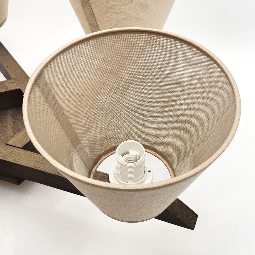 Brilagi - Plafonnier ANTHONY 5xE14/40W/230V chêne noyer/beige
