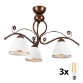 Brilagi - Plafonnier ANTICO 3xE27/60W/230V bronze patiné
