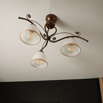 Brilagi - Plafonnier ANTICO 3xE27/60W/230V bronze patiné