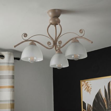 Brilagi - Plafonnier ANTICO MODERN 3xE27/60W/230V beige