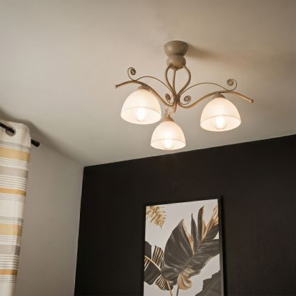 Brilagi - Plafonnier ANTICO MODERN 3xE27/60W/230V beige
