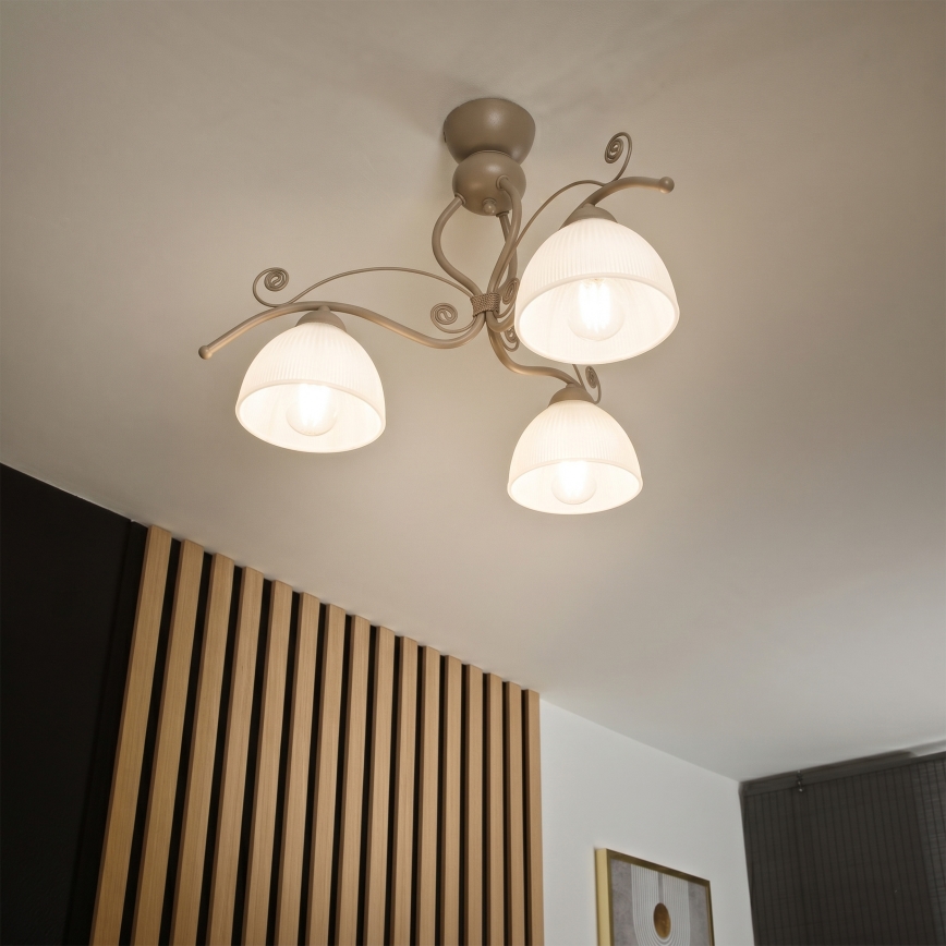 Brilagi - Plafonnier ANTICO MODERN 3xE27/60W/230V beige