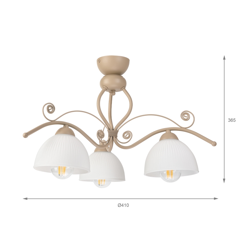 Brilagi - Plafonnier ANTICO MODERN 3xE27/60W/230V beige