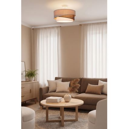 Brilagi - Plafonnier ARROW 1xE27/60W/230V Ø 45 cm beige/marron/blanc