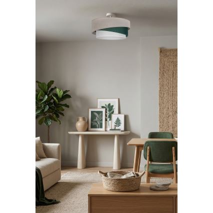 Brilagi - Plafonnier ARROW 1xE27/60W/230V Ø 45 cm beige/vert/blanc