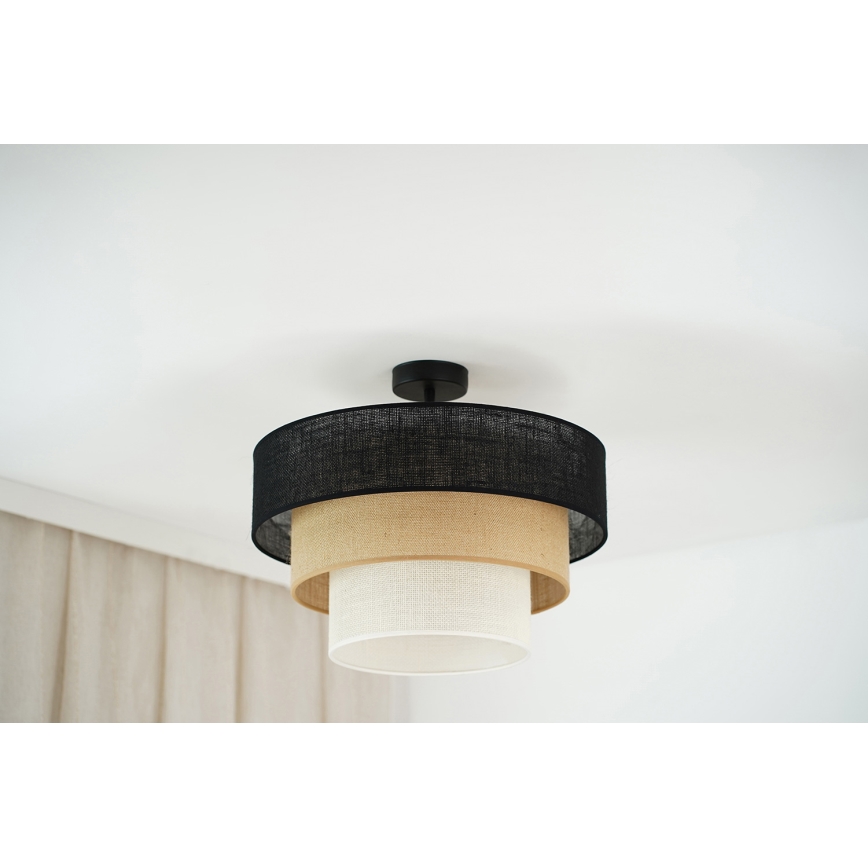 Brilagi - Plafonnier ASPEN LUNETA 1xE27/15W/230V d. 45 cm noir/beige/crème