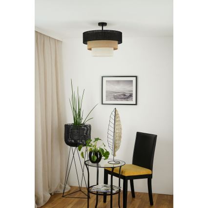 Brilagi - Plafonnier ASPEN LUNETA 1xE27/15W/230V d. 45 cm noir/beige/crème