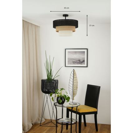 Brilagi - Plafonnier ASPEN LUNETA 1xE27/15W/230V d. 45 cm noir/beige/crème