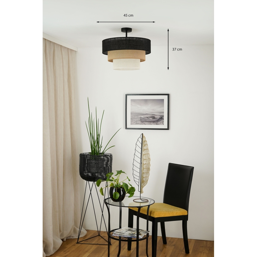 Brilagi - Plafonnier ASPEN LUNETA 1xE27/15W/230V d. 45 cm noir/beige/crème