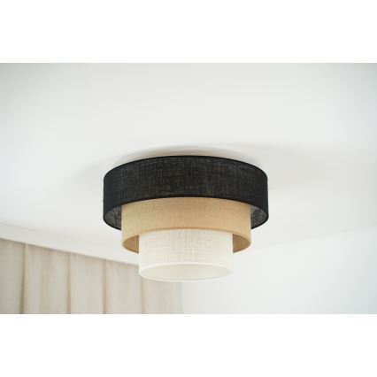 Brilagi - Plafonnier ASPEN LUNETA 1xE27/15W/230V d. 45 cm noir/beige/crème