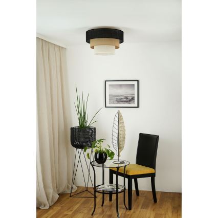 Brilagi - Plafonnier ASPEN LUNETA 1xE27/15W/230V d. 45 cm noir/beige/crème