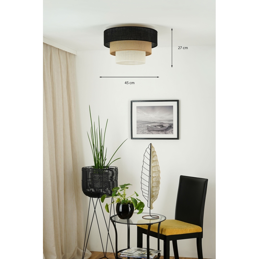 Brilagi - Plafonnier ASPEN LUNETA 1xE27/15W/230V d. 45 cm noir/beige/crème