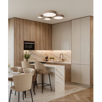 Brilagi - Plafonnier avec détecteur CLARE 5xE27/40W/230V d. 60 cm beige
