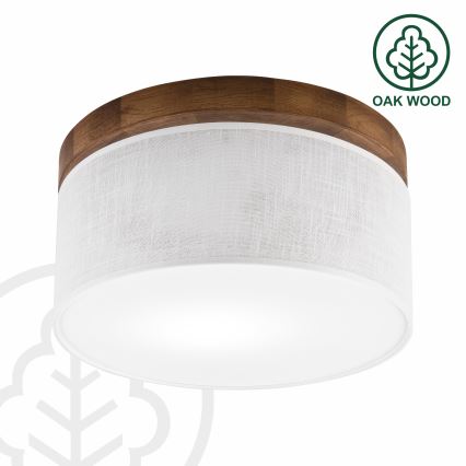 Brilagi - Plafonnier BELLADONNA 1xE27/15W/230V d. 30 cm blanc/chêne cerise