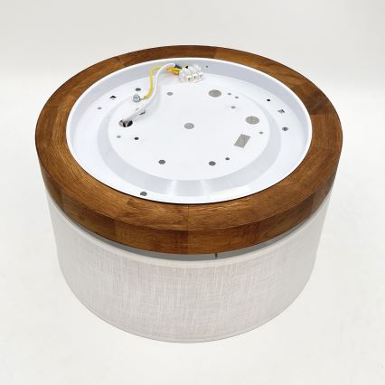 Brilagi - Plafonnier BELLADONNA 1xE27/15W/230V d. 30 cm blanc/chêne cerise