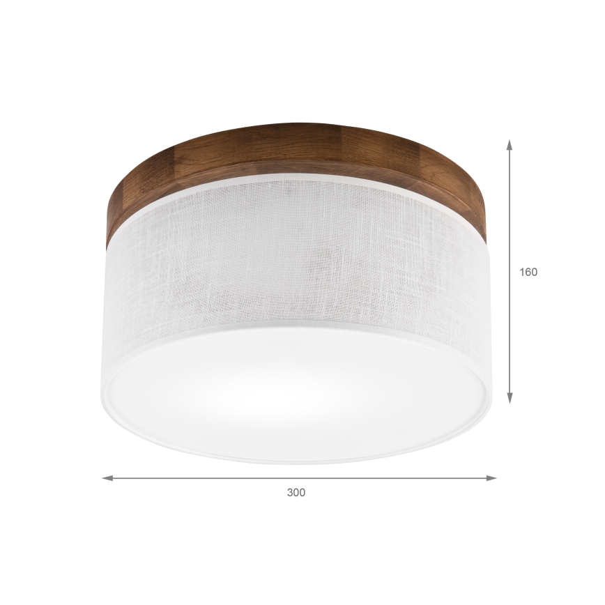 Brilagi - Plafonnier BELLADONNA 1xE27/15W/230V d. 30 cm blanc/chêne cerise