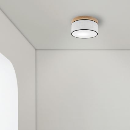Brilagi - Plafonnier BELLADONNA 1xE27/15W/230V d. 30 cm blanc/chêne