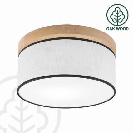 Brilagi - Plafonnier BELLADONNA 1xE27/15W/230V d. 30 cm blanc/chêne