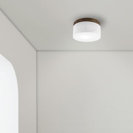 Brilagi - Plafonnier BELLADONNA 1xE27/15W/230V d. 30 cm blanc/chêne noyer