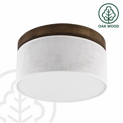 Brilagi - Plafonnier BELLADONNA 1xE27/15W/230V d. 30 cm blanc/chêne noyer