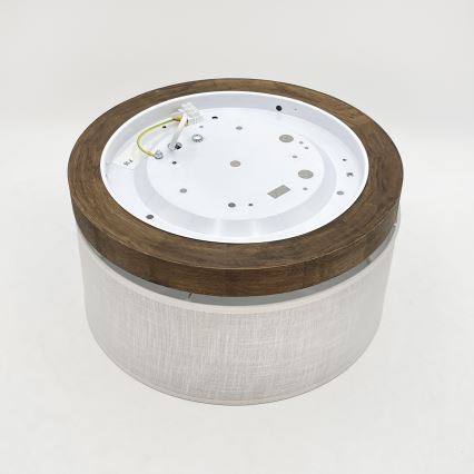 Brilagi - Plafonnier BELLADONNA 1xE27/15W/230V d. 30 cm blanc/chêne noyer