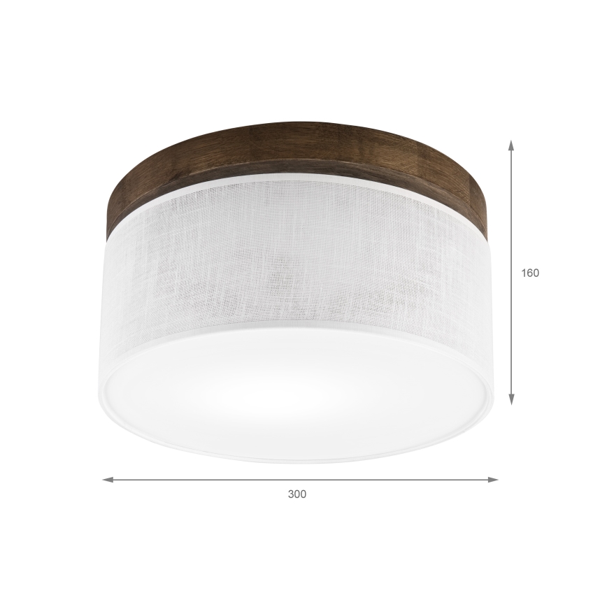 Brilagi - Plafonnier BELLADONNA 1xE27/15W/230V d. 30 cm blanc/chêne noyer