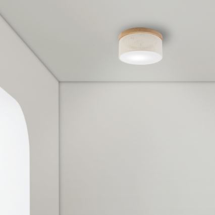 Brilagi - Plafonnier BELLADONNA 1xE27/15W/230V d. 30 cm crème/chêne