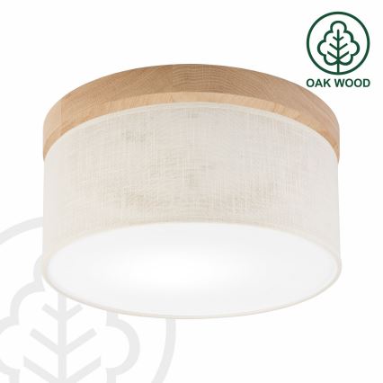 Brilagi - Plafonnier BELLADONNA 1xE27/15W/230V d. 30 cm crème/chêne
