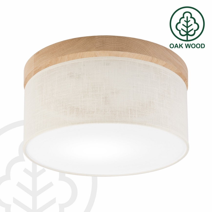 Brilagi - Plafonnier BELLADONNA 1xE27/15W/230V d. 30 cm crème/chêne