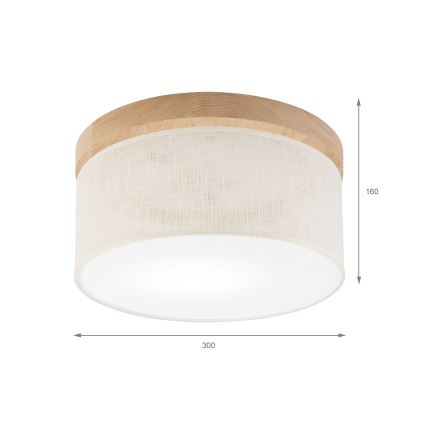 Brilagi - Plafonnier BELLADONNA 1xE27/15W/230V d. 30 cm crème/chêne