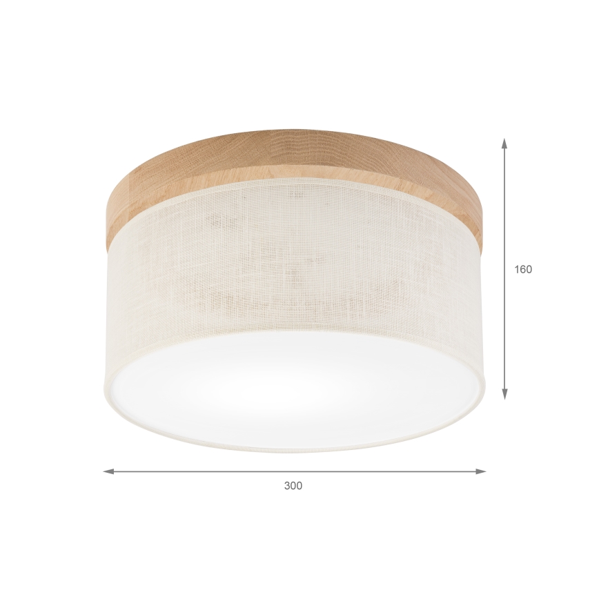 Brilagi - Plafonnier BELLADONNA 1xE27/15W/230V d. 30 cm crème/chêne