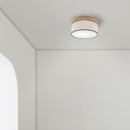 Brilagi - Plafonnier BELLADONNA 1xE27/15W/230V d. 30 cm crème/chêne