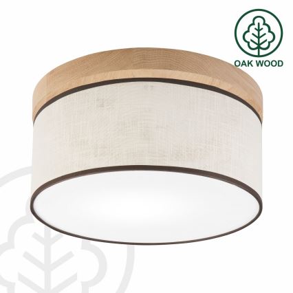 Brilagi - Plafonnier BELLADONNA 1xE27/15W/230V d. 30 cm crème/chêne