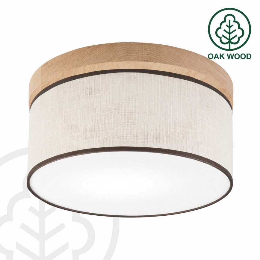 Brilagi - Plafonnier BELLADONNA 1xE27/15W/230V d. 30 cm crème/chêne