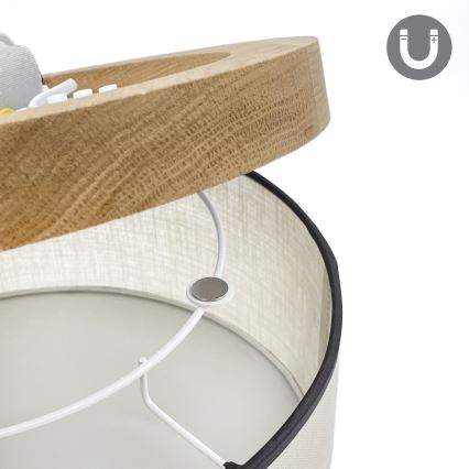 Brilagi - Plafonnier BELLADONNA 1xE27/15W/230V d. 30 cm crème/chêne