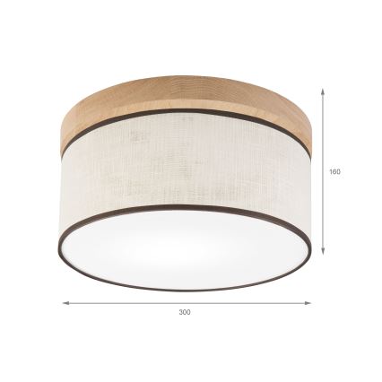Brilagi - Plafonnier BELLADONNA 1xE27/15W/230V d. 30 cm crème/chêne