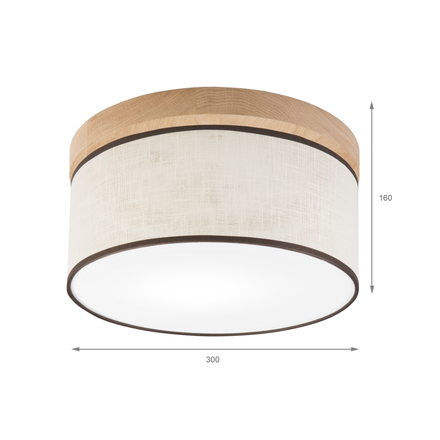 Brilagi - Plafonnier BELLADONNA 1xE27/15W/230V d. 30 cm crème/chêne