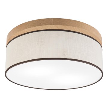 Brilagi - Plafonnier BELLADONNA 2xE27/15W/230V d. 40 cm crème/chêne