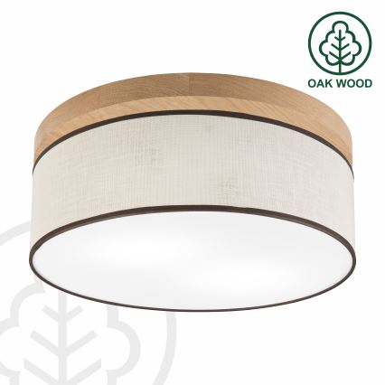 Brilagi - Plafonnier BELLADONNA 2xE27/15W/230V d. 40 cm crème/chêne