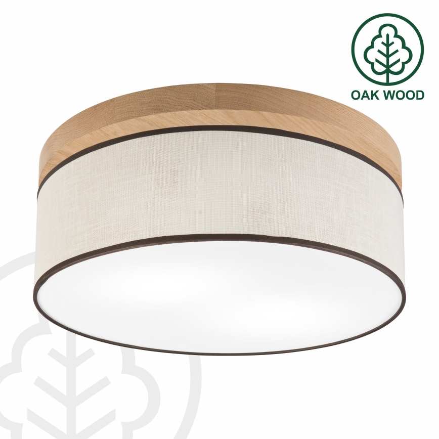 Brilagi - Plafonnier BELLADONNA 2xE27/15W/230V d. 40 cm crème/chêne