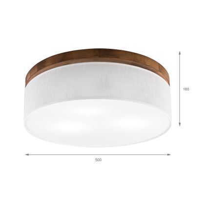 Brilagi - Plafonnier BELLADONNA 3xE27/15W/230V d. 50 cm blanc/chêne cerise