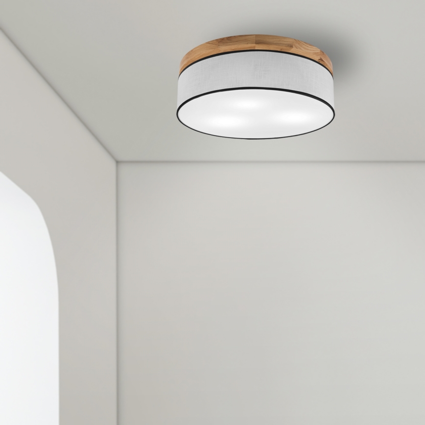Brilagi - Plafonnier BELLADONNA 3xE27/15W/230V d. 50 cm blanc/chêne