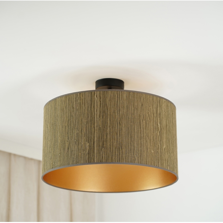 Brilagi - Plafonnier BOSTON ROLLER 1xE27/15W/230V d. 45 cm paille marron/doré
