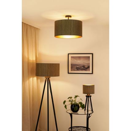 Brilagi - Plafonnier BOSTON ROLLER 1xE27/15W/230V d. 45 cm paille marron/doré