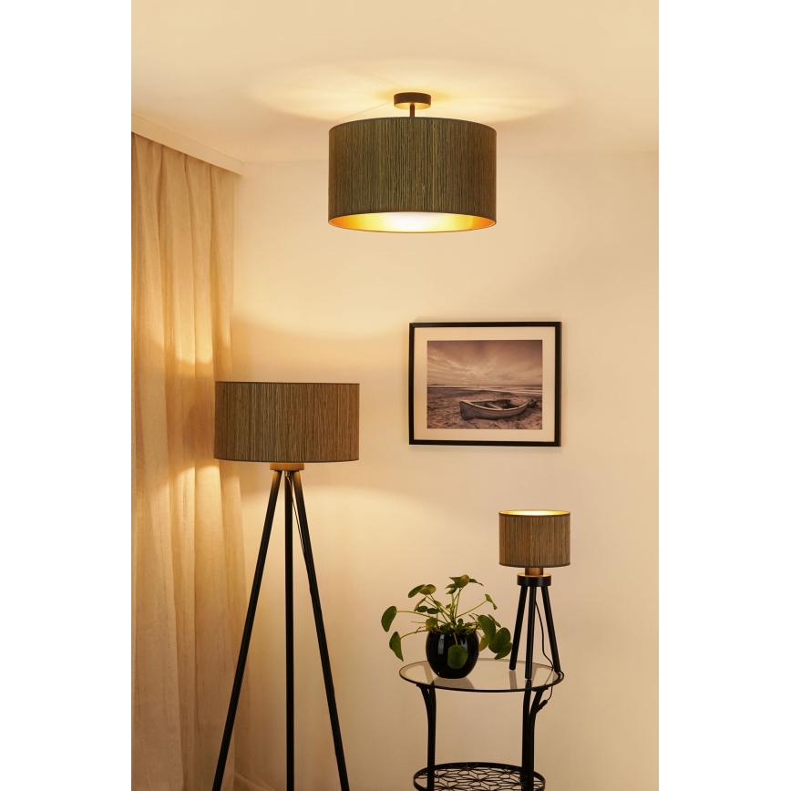 Brilagi - Plafonnier BOSTON ROLLER 1xE27/15W/230V d. 45 cm paille marron/doré