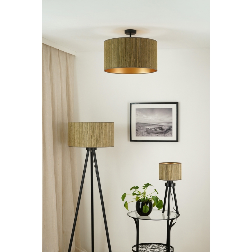 Brilagi - Plafonnier BOSTON ROLLER 1xE27/15W/230V d. 45 cm paille marron/doré