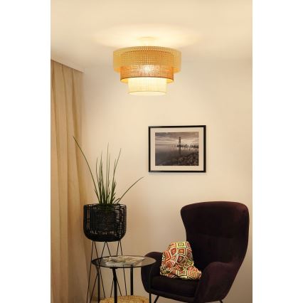 Brilagi - Plafonnier CEDAR LUNETA 1xE27/15W/230V d. 45 cm beige/marron/crème