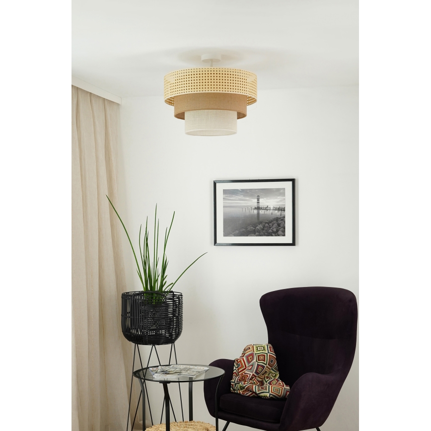 Brilagi - Plafonnier CEDAR LUNETA 1xE27/15W/230V d. 45 cm beige/marron/crème