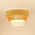 BRILAGI - Plafonnier CEDAR LUNETA 1xE27/15W/230V d. 45 cm rotin/marron/crème