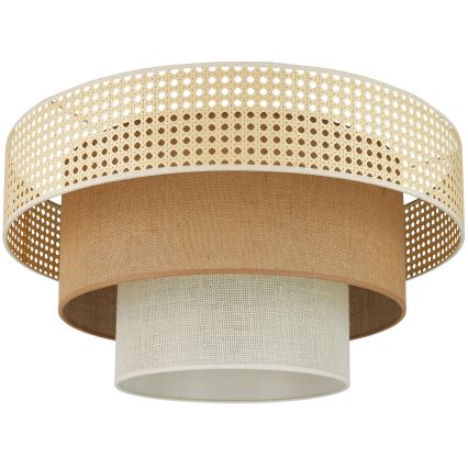 Brilagi - Plafonnier CEDAR LUNETA 1xE27/15W/230V d. 45 cm rotin/marron/crème